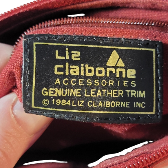 Liz Claiborne Vintage Red Crossbody Shoulder Bag Women's Purse Red - Picture 12 of 15
